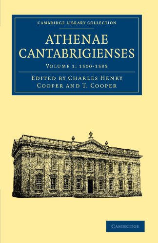 Athenae Cantabrigienses 1st Edition Charles Henry Cooper Editor