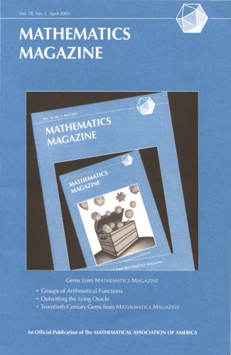 Mathematics Magazine 78 2 Walter Stromquist Editor In Chief