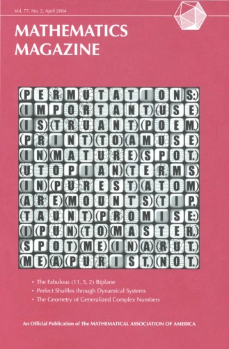 Mathematics Magazine 77 2 Walter Stromquist Editor In Chief
