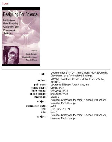 Designing For Science Implications From Everyday Classroom And Professional Settings 1st Edition Kevin D Crowley