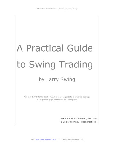 A Practical Guide To Swing Trading Ebook Making Money In Stocks Larry Swing