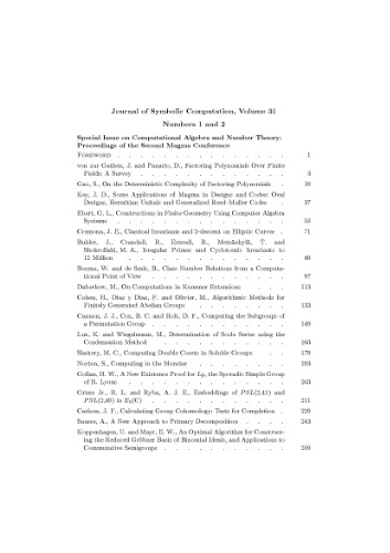 Journal Of Symbolic Computation Volume 31 Issues 16 31 16 Hoon Hong Editor