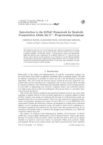 Journal Of Symbolic Computation Volume 33 Issues 16 33 16 Hoon Hong Editor