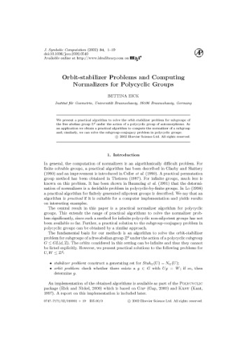 Journal Of Symbolic Computation Volume 34 Issues 16 34 16 Hoon Hong Editor