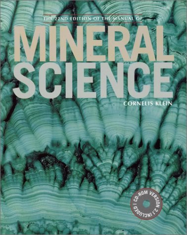 Manual Of Mineral Science 22nd Cornelis Klein