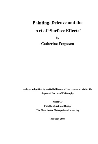 Painting Deleuze And The Art Of Surface Effects Catherine Ferguson