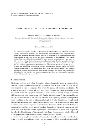 Reviews In Mathematical Physics Volume 14 H Araki V Bach