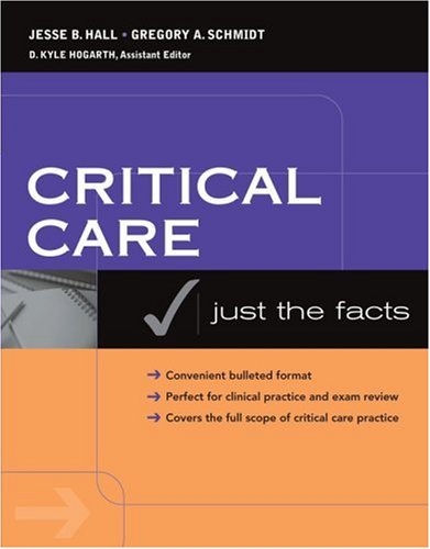 Critical Care Just The Facts 1st Edition Jesse Hall Gregory Schmidt