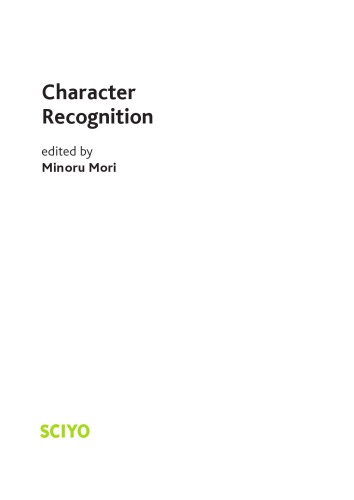 Character Recognition Minoru Mori Editor