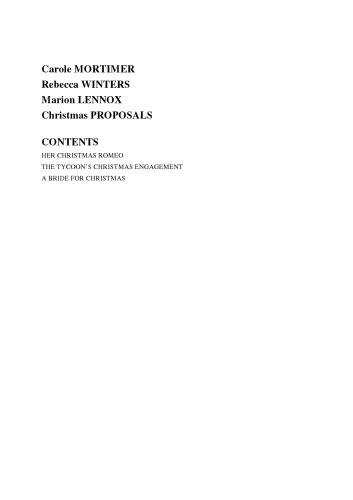 Christmas Proposals Carole Mortimer Rebecca Winters Marion Lennox