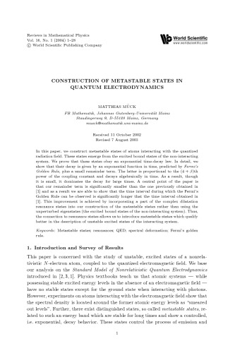 Reviews In Mathematical Physics Volume 16 H Araki V Bach
