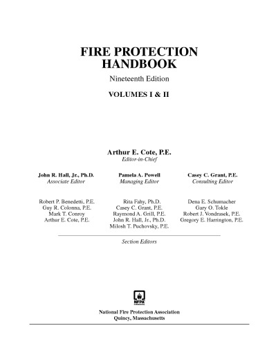 Nfpa Fire Protection Handbook2003 19th Edition Nfpa