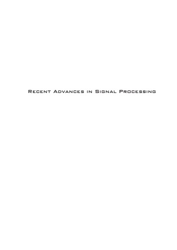 Recent Advances In Signal Processing Ashraf A Zaher