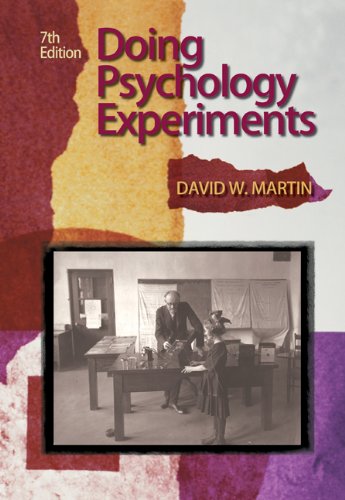 Doing Psychology Experiments 7th Edition David W Martin