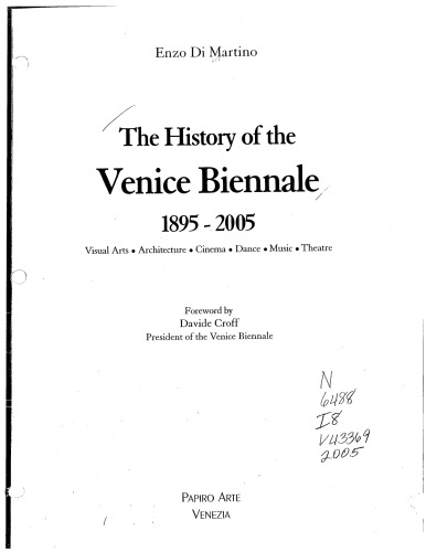 The History Of The Venice Biennal 18952005 Enzo Di Martino