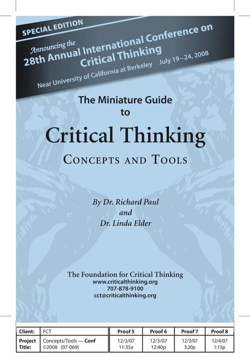 The Miniature Guide To Critical Thinking Concepts And Tools 3rd Edition Richard Paul