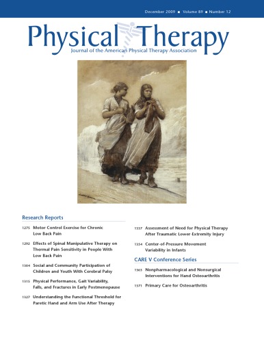 Physical Therapy Journal Of The Apta December 2009 Volume 89 Issue 12 Apta