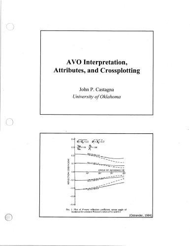 Avo Course Notes Part 2 Avo Interpretation Attributes And Crossplotting Castagna Jp