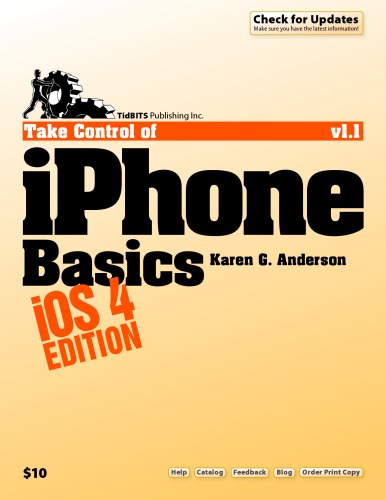 Take Control Of Iphone Basics Ios 4 Edition
