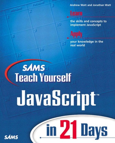 Sams Teach Yourself Javascript In 21 Days Jonathan A Watt Andrew H Watt