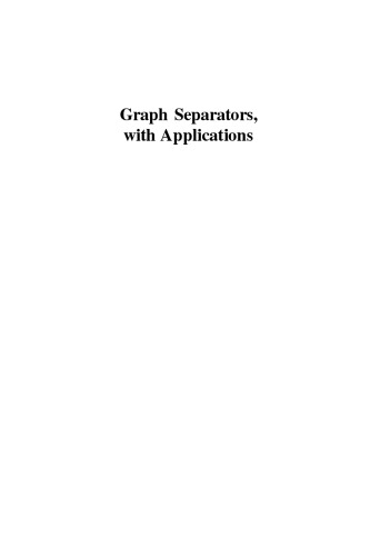 Graph Separators With Applications Frontiers In Computer Science Arnold L Rosenberg