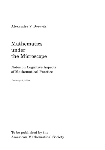 Mathematics Under The Microscope Alexandre V Borovik