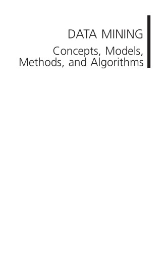 Data Mining Concepts Models Methods And Algorithms Mehmed Kantardzic