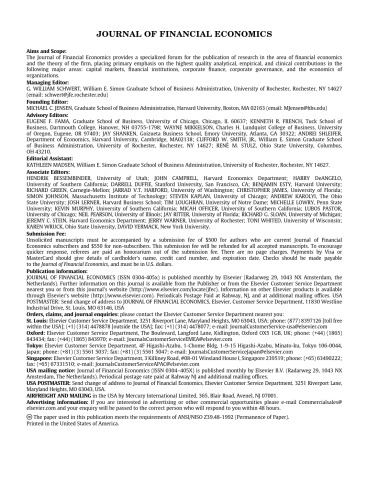Journal Of Financial Economics 2011 Vol99 N1 G William Schwert