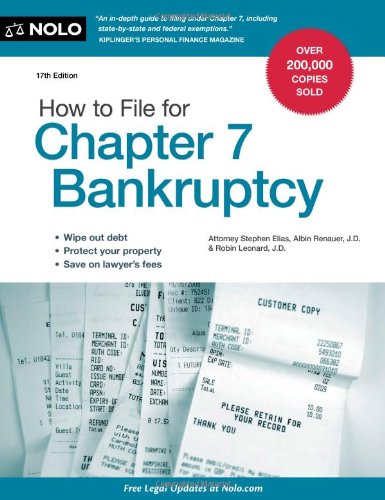 How To File For Chapter 7 Bankruptcy 17th Edition 17th Stephen Elias