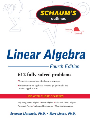 Linear Algebra 4th Seymour Lipschutz Marc Lars Lipson
