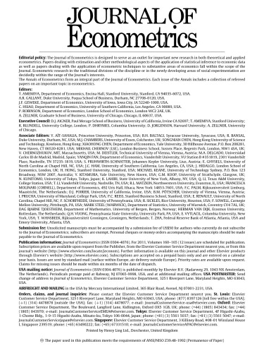 Journal Of Econometrics 2011 Vol 161 N 2 T Amemiya Ar Gallant