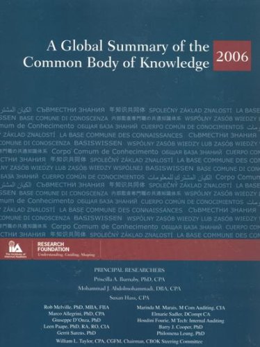 A Global Summary Of The Common Body Of Knowledge 2006 Priscilla A Burnaby