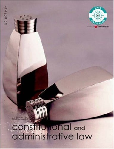 Constitutional And Administrative Law Foundation Studies In Law 4th Edition Alex Carroll