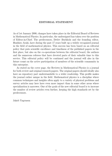 Reviews In Mathematical Physics Volume 18 H Araki V Bach