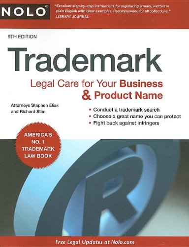 Trademark Legal Care For Your Business Product Name 9th Edition 9th Stephen Elias