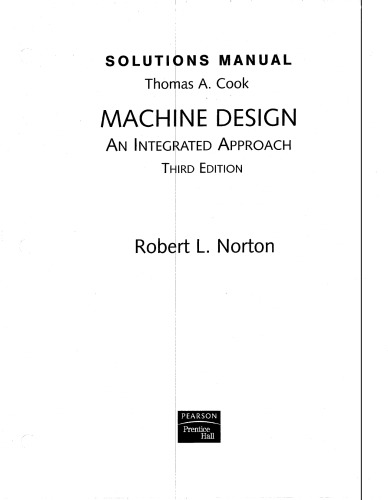 Solution Manual For Machine Design Norton 3e 3rd Thomas A Cook