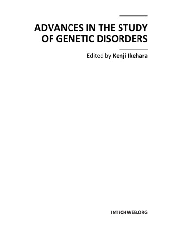 Advances In The Study Of Genetic Disorders Kenji Ikehara