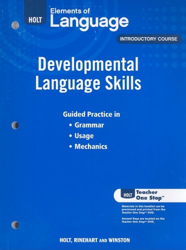 Holt Elements Of Language G6 Developmental Language Skills Introductory Course Eolang 2009 Judith L Irwin