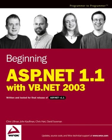 Beginning Aspnet 11 With Vbnet 2003 1st Edition Chris Ullman