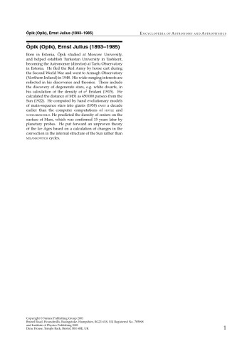 Encyclopaedia Of Astronomy And Astrophysics 1st Paul Murdin