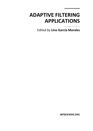 Adaptive Filtering Applications Edited By Lino Garcia