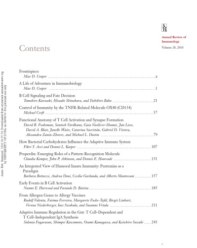 Annual Review Of Immunology Volume 28 2010 Annual Reviews