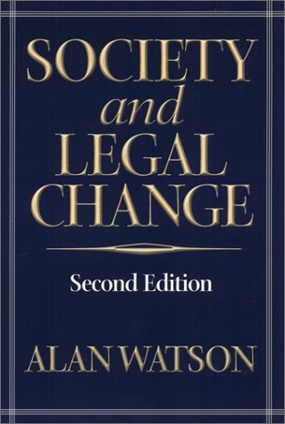 Society And Legal Change 2nd Edition 2 Sub Alan Watson Paul Finkelman