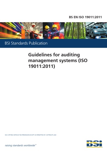 Bs En Iso 190112011 Guidelines For Auditing Management Systems Bsi