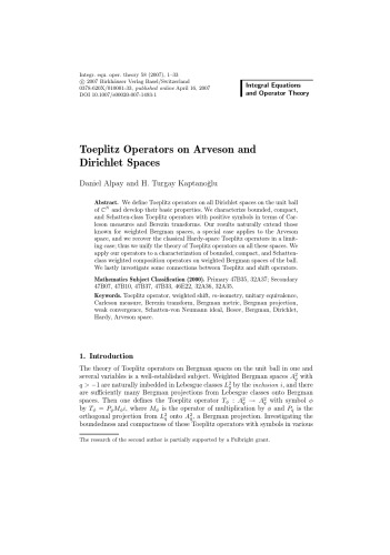 Integral Equations And Operator Theory Volume 58 I Gohberg Chief Editor