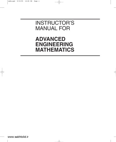 Advanced Engineering Mathematics Instructors Manual 9th Erwin Kreyszig