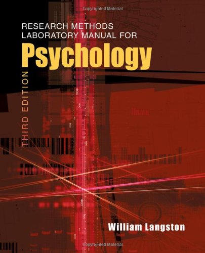 Research Methods Laboratory Manual For Psychology Third Edition 3rd William Langston