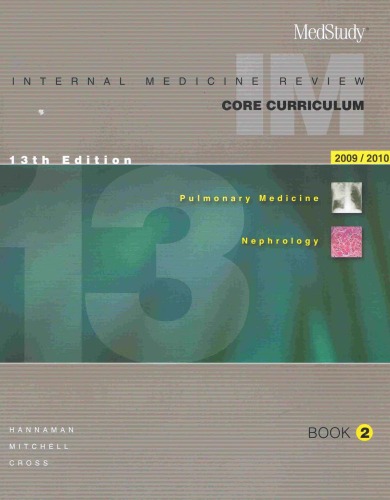 Medstudy The 13th Edition Internal Medicine Core Curriculum Book 2 Hannahman