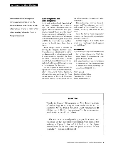 The Mathematical Intelligencer Volume 28 Issue 3 Ml Senechal