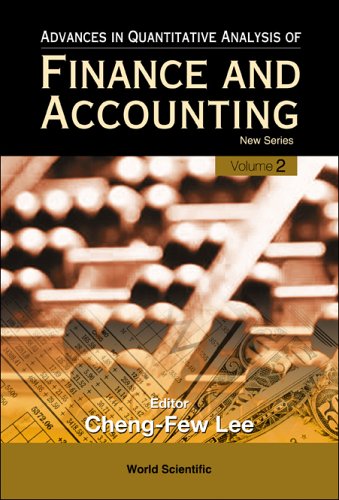 Advances In Quantitative Analysis Of Finance And Accounting Volume 2 Cheng F Lee